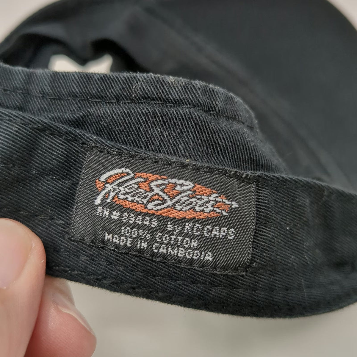 KC Caps Avon Brand Visor Black One Size Cotton Strapback Hat Logo Embroidery