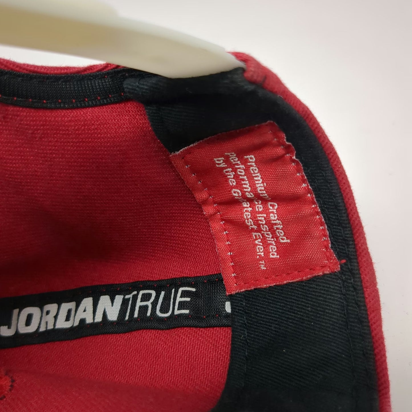Jordan Snapback Red One Size Hat Jumpman Logo Embroidered Cotton White Flat Brim