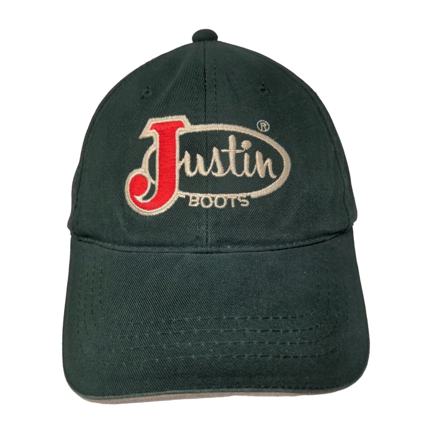 Justin Boots Men's Strapback Hat Green Size OSFA Embroidered Logo