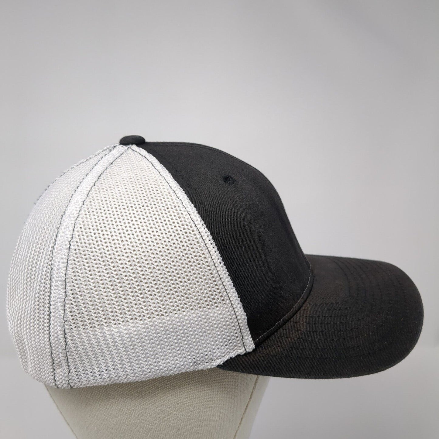 TM Fitted Trucker Hat Black XL Lightweight Embroidered Mesh Back Richardson