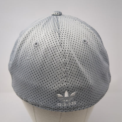 Adidas Trefoil Fitted Hat Gray One Size Embroidered Logo Stretch Outdoor