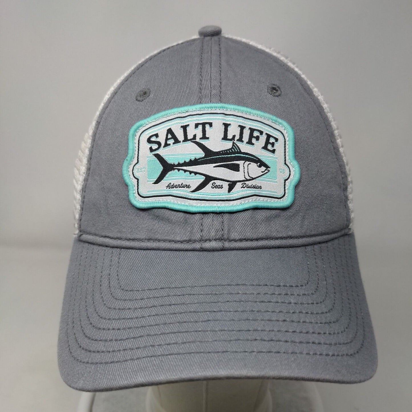 Salt Life Patch Snapback Mesh Back Trucker Hat Gray OSFM Colorblock