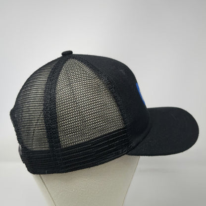 Three In Trucker Hat Black Blue Miller Electric Logo One Size Snapback Mesh hat