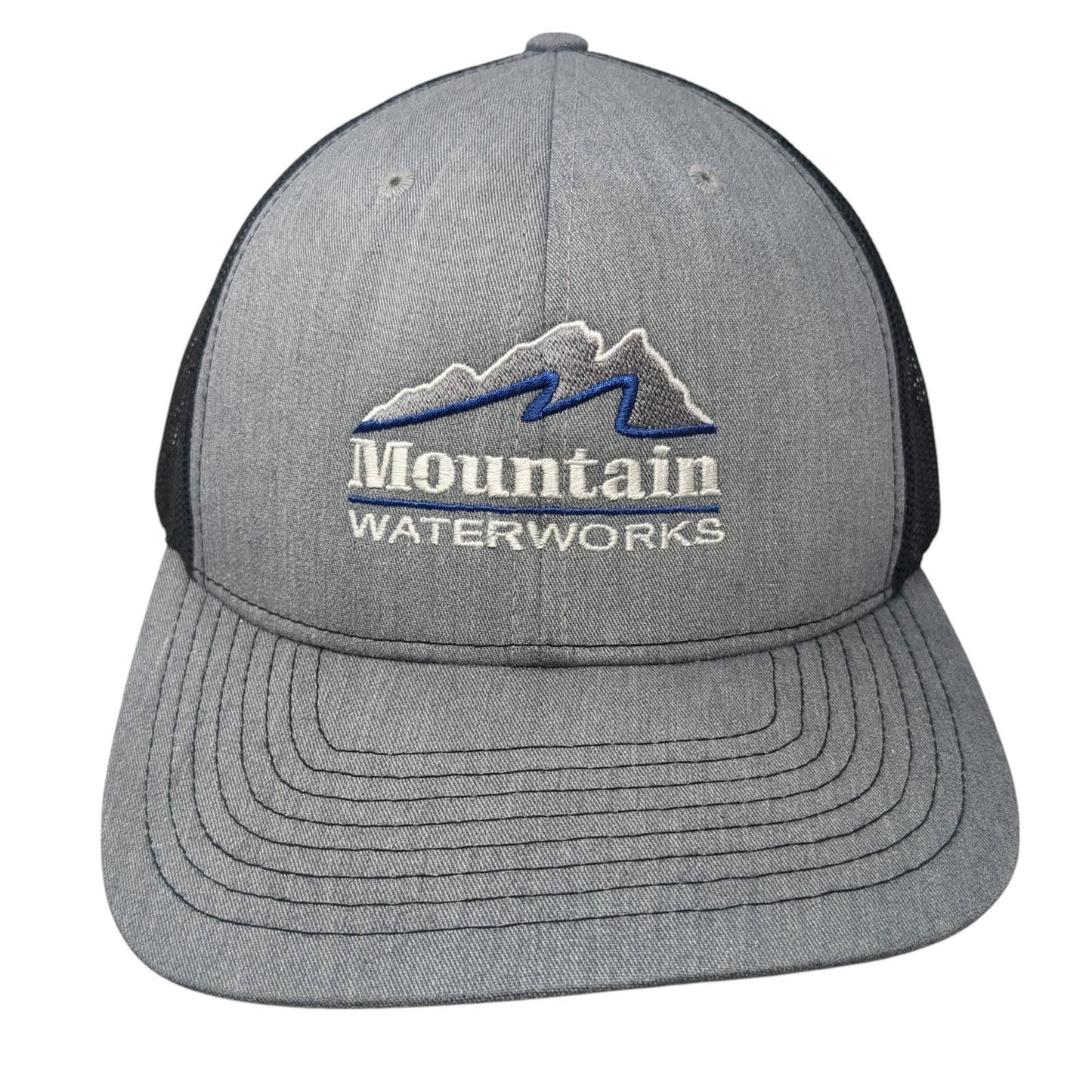 Mountain Waterworks Snapback Trucker Hat Gray One Size Mesh Back 6 Panel