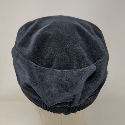 Unbranded Fitted Cadet Army Cap Hat Black One Size Velour Solid Bow
