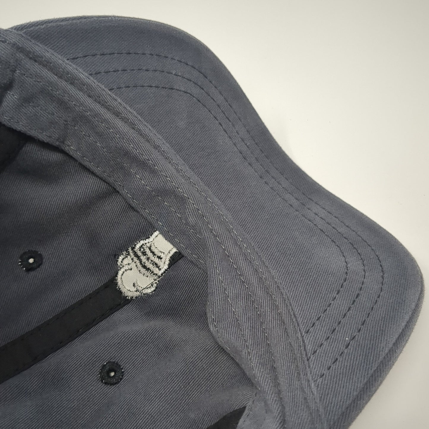 District Slideback Hat Gray One Size Embroidered Logo Solid Adjustable