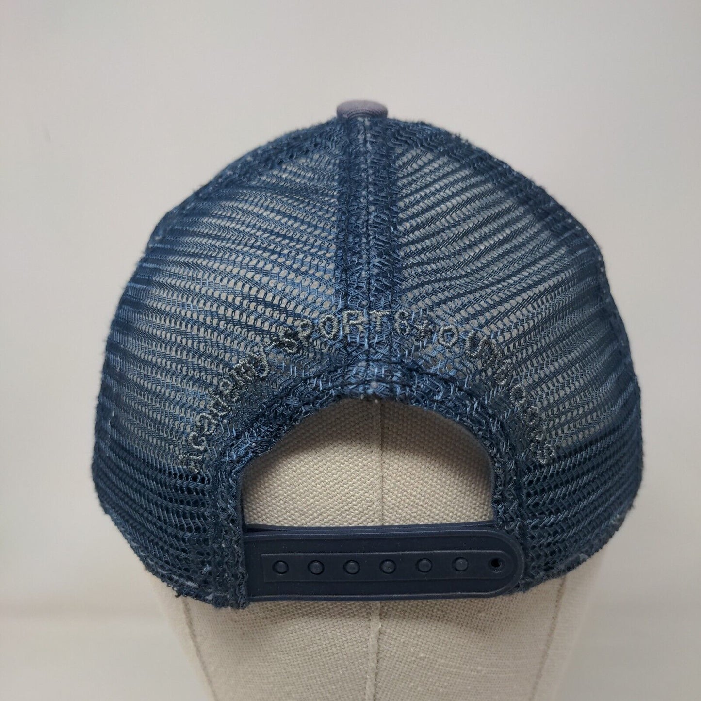 USA Flag Embroidered Snapback Trucker Hat Blue One Size Embroidered Mesh Back