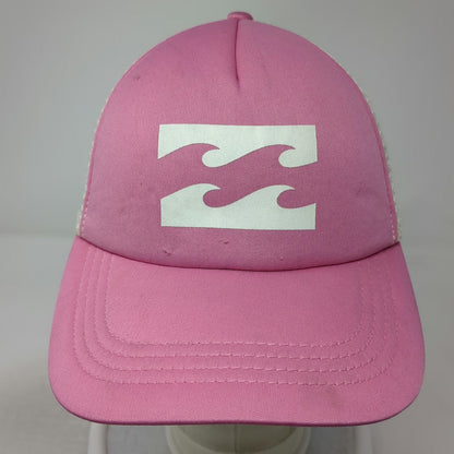 Billabong Trucker Hat Pink White One Size Mesh Snapback Surf Wave Logo Beach