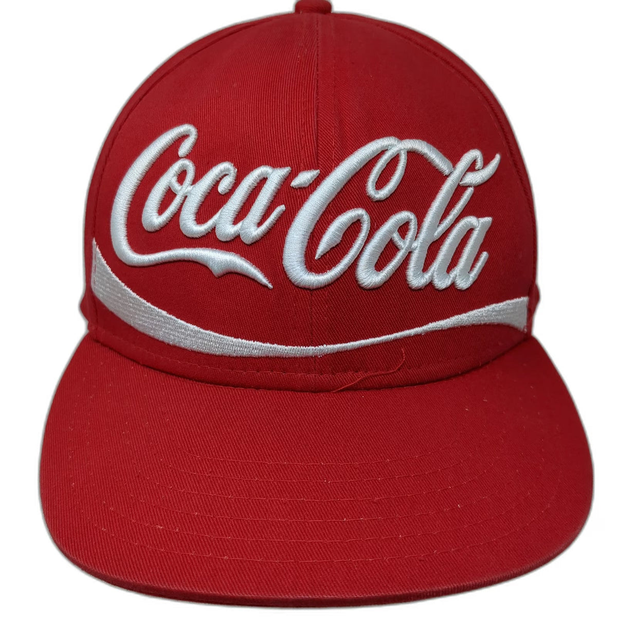 Coca-Cola Snapback Hat Red One Size Embroidered Logo Script Ribbon Cotton Cap