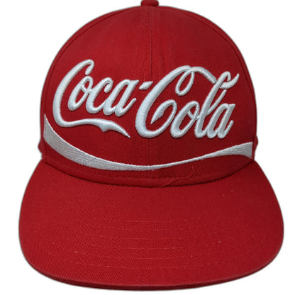 Coca-Cola Snapback Hat Red One Size Embroidered Logo Script Ribbon Cotton Cap