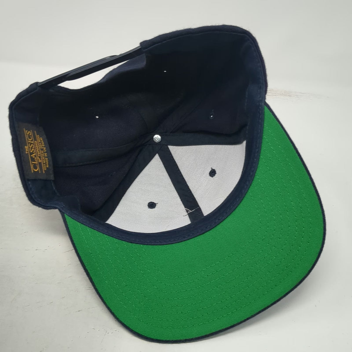 Yupoong Snapback Blue One Size Hat Shine Supply Leather Patch Green Undervisor
