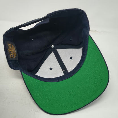 Yupoong Snapback Blue One Size Hat Shine Supply Leather Patch Green Undervisor