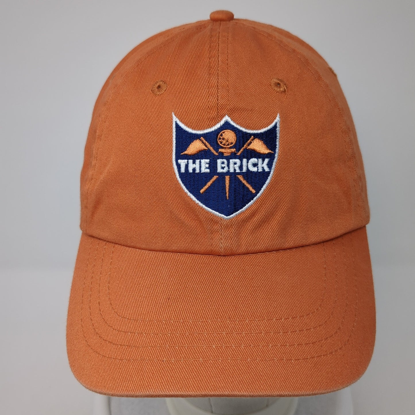 The Brick Strapback Baseball Cap Orange One Size Adjustable Embroidered Toppers