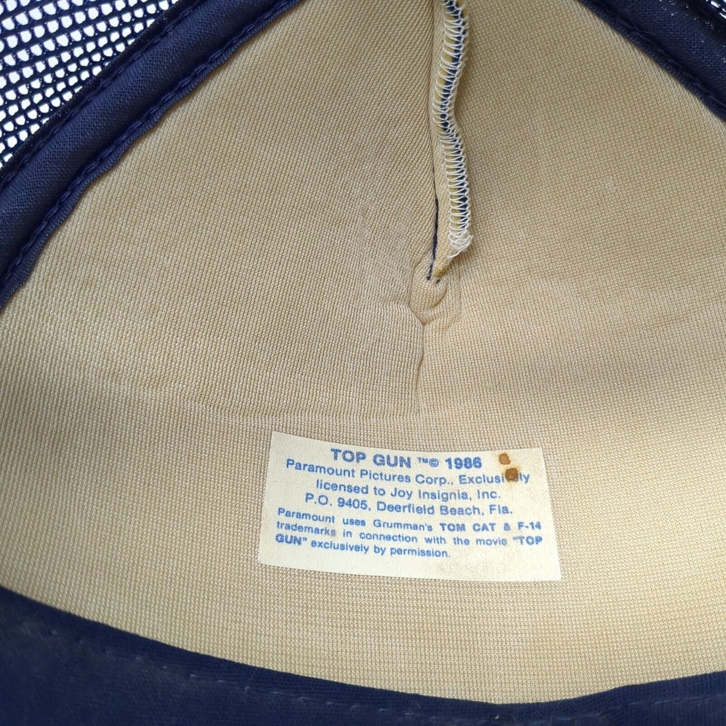 Top Gun Snapback Trucker Hat Blue One Size Adjustable Embroidered Mesh Back