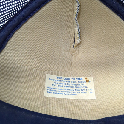 Top Gun Snapback Trucker Hat Blue One Size Adjustable Embroidered Mesh Back