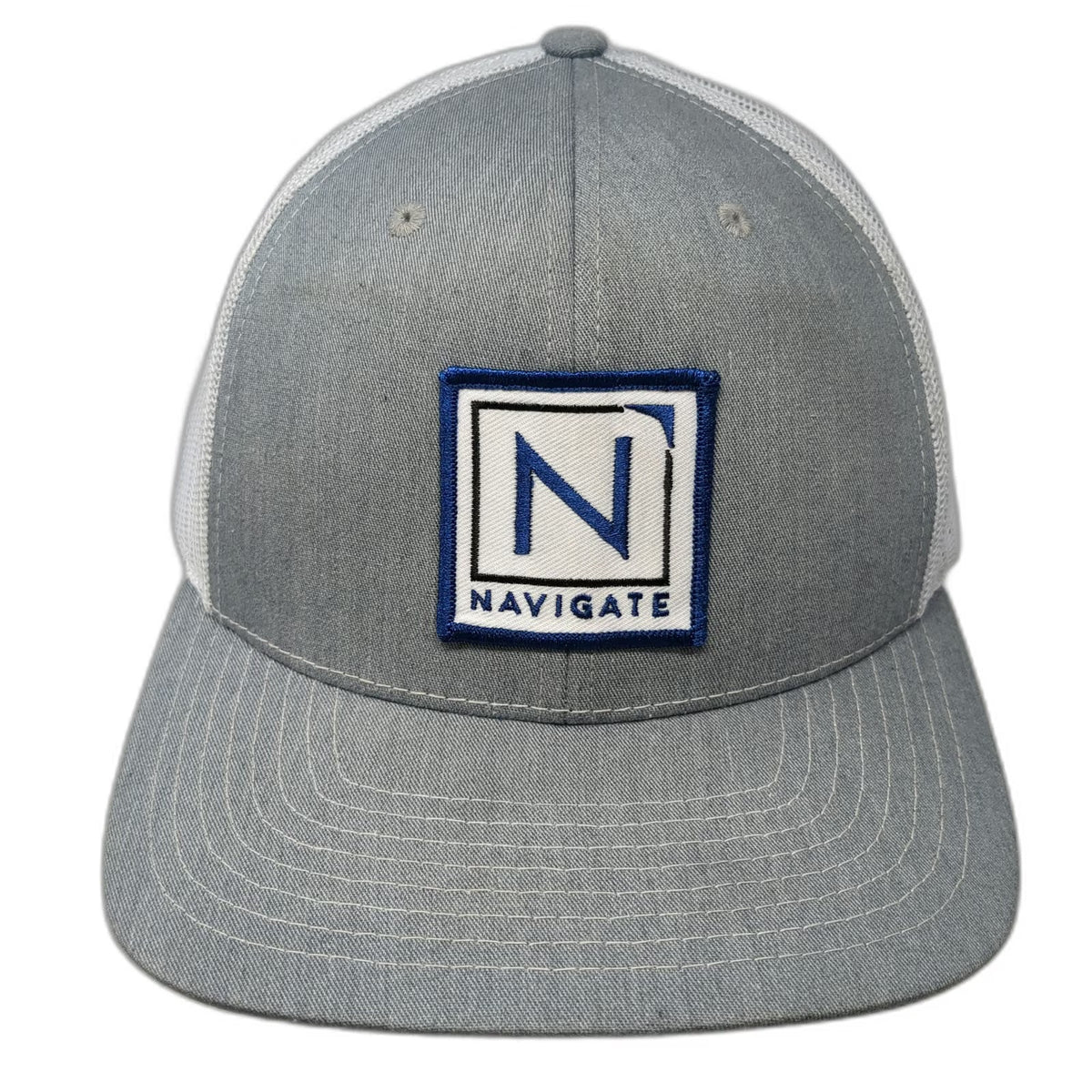 Richardson 112 Trucker Hat Gray One Size Snapback Mesh Back Navigate Patch Cap