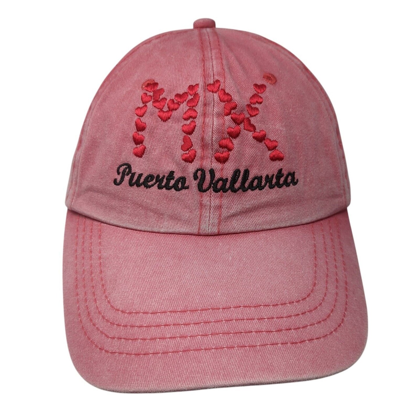 Puerto Vallarta MX Strapback Hat Red One Size Adjustable Yacht Club