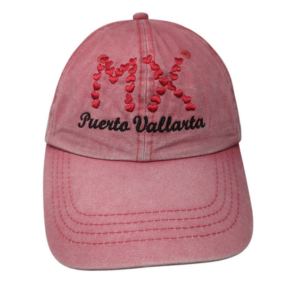 Puerto Vallarta MX Strapback Hat Red One Size Adjustable Yacht Club