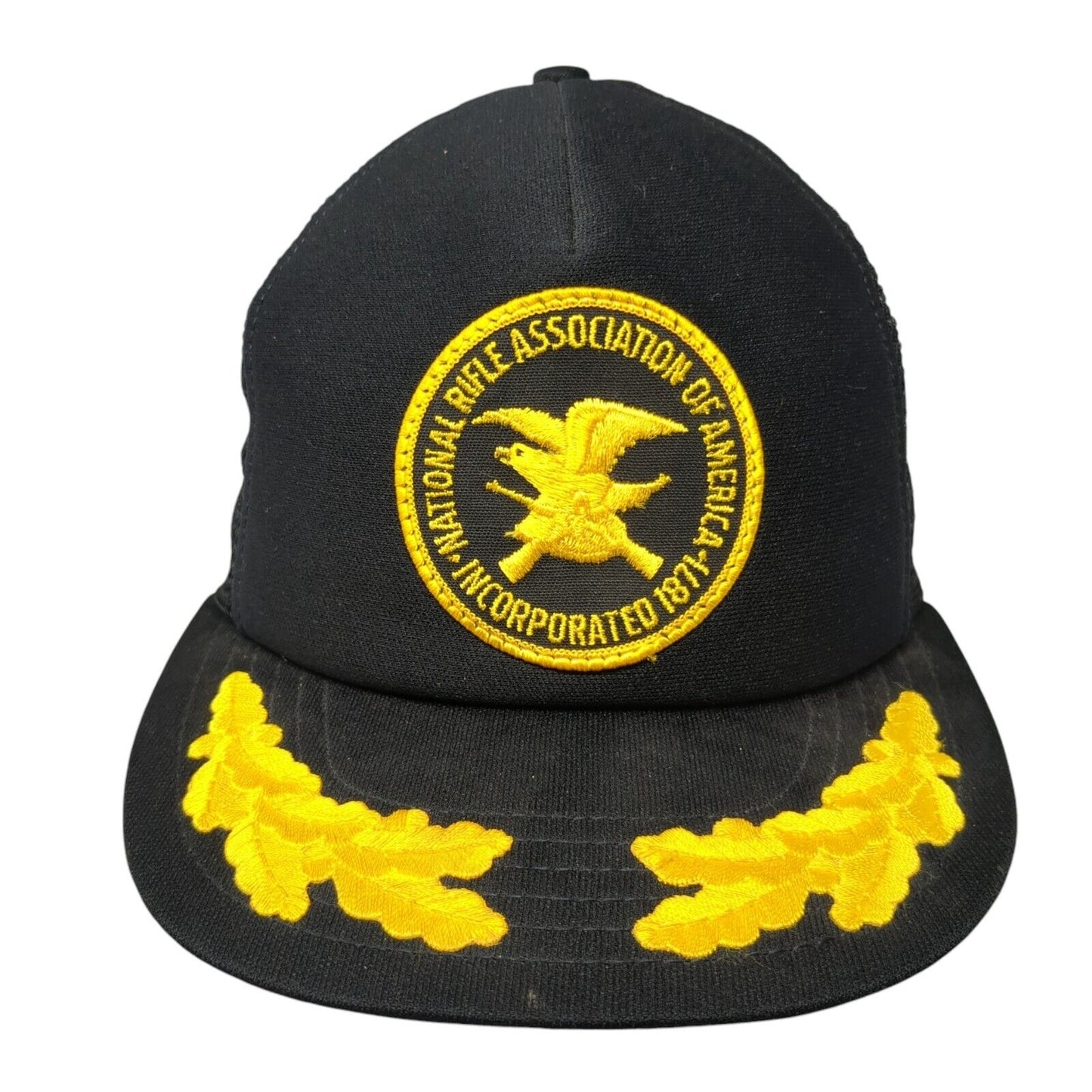 National Rifle Association of America Snapback Trucker Hat Black OS Mesh Back