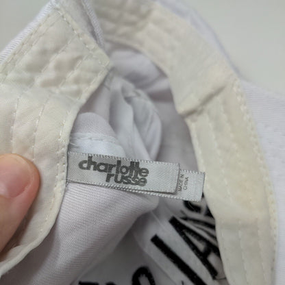 GOALSAF Strapback Hat White One Size Embroidered Charlotte Russe