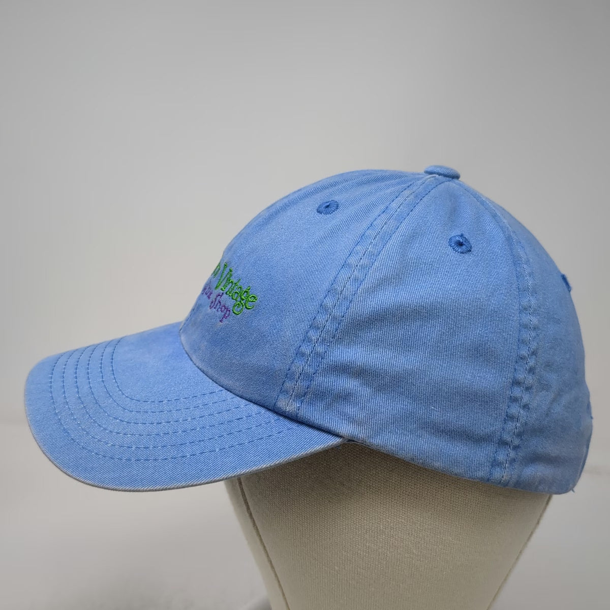 Port Authority Blue Baseball Cap OSFM Wine Shop Grapes Slideback Hat Adjustable
