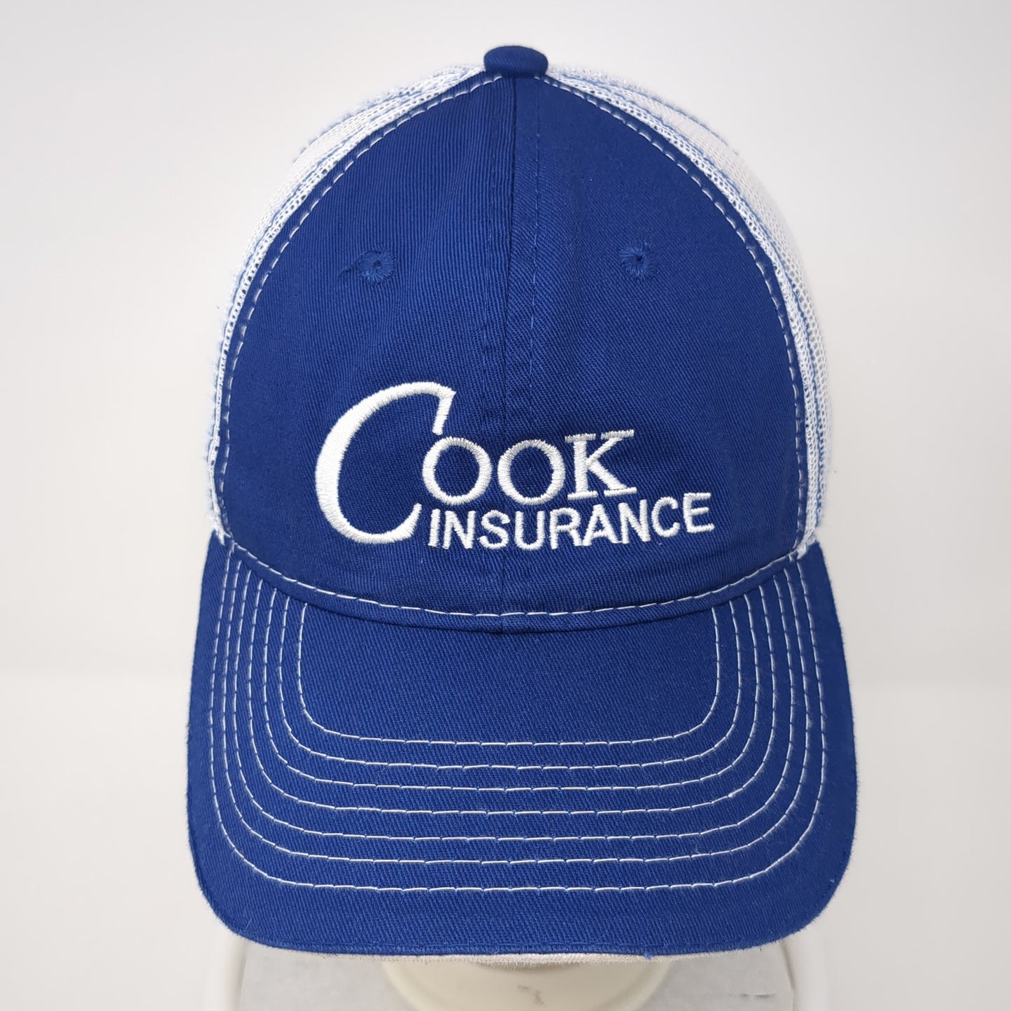Cook Insurance Trucker Hat Blue OS Adjustable Embroidered Mesh Back Outdoor Cap