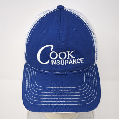 Cook Insurance Trucker Hat Blue OS Adjustable Embroidered Mesh Back Outdoor Cap