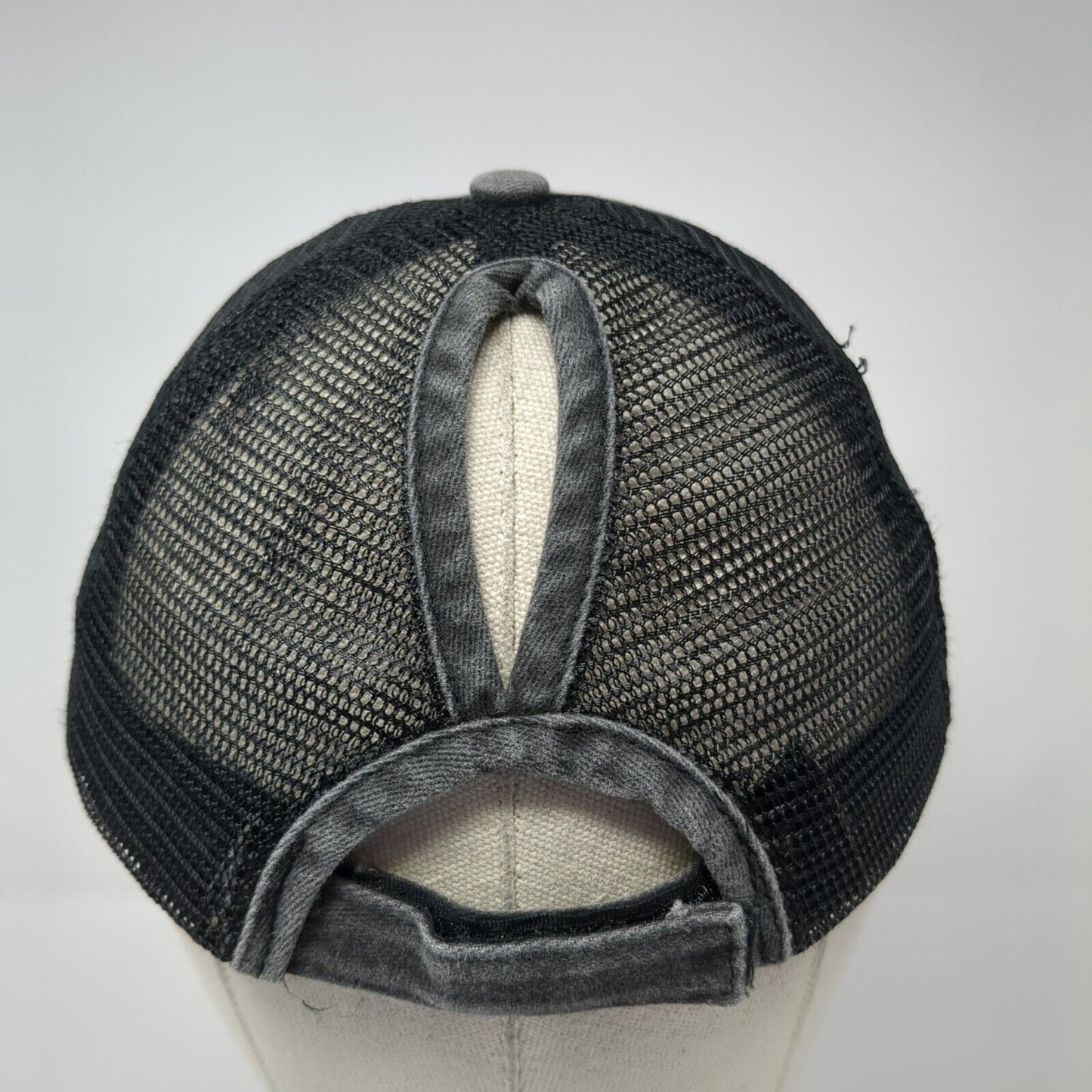 Mama Strapback Trucker Hat Ponytail Gray One Size Mesh Back Adjustable