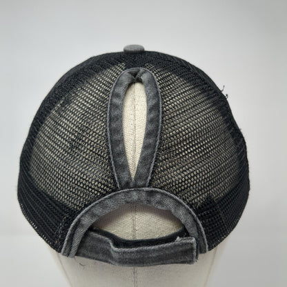 Mama Strapback Trucker Hat Ponytail Gray One Size Mesh Back Adjustable