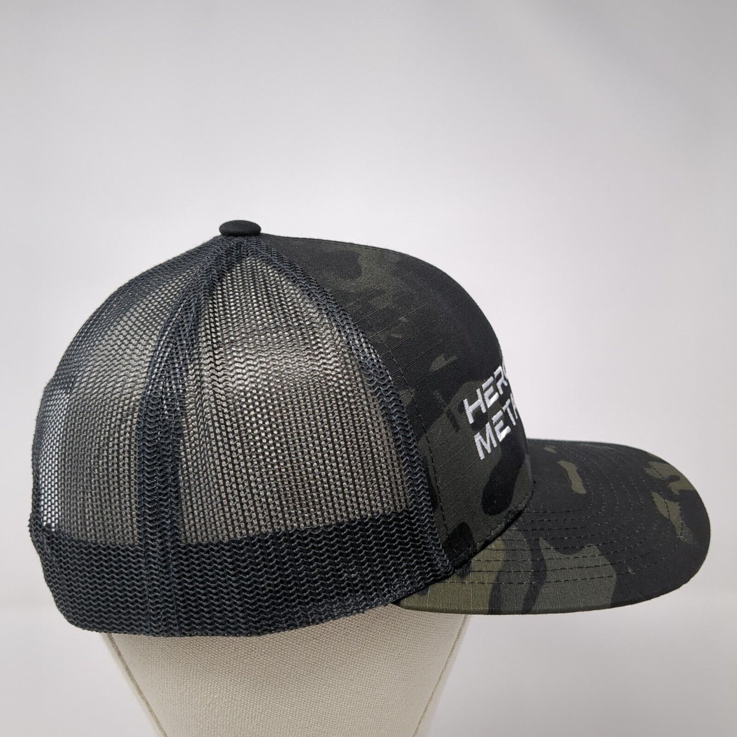 Hercules Metals Corp Snapback Trucker Hat Camouflage OS Mesh Pacific Headwear