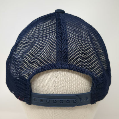 Reebok Trucker Hat Blue One Size Mesh Back Snapback Delta Logo Polyester Crown