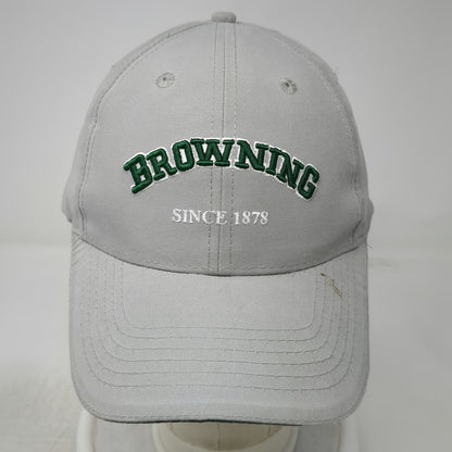 Browning Baseball Cap Gray One Size Buckmark Logo Embroidered Adjustable Strap