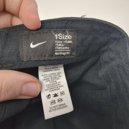 Nike Swoosh Logo Slideback Hat Black One Size Embroidered Heritage86
