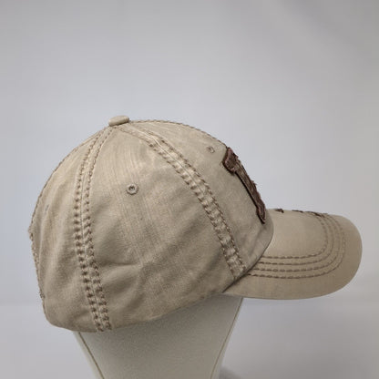 Live Laugh Love Slideback Hat Tan One Size Adjustable Embroidered KB ETHOS