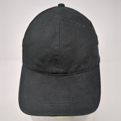 Unbranded Strapback Trucker Hat Black One Size Mesh Back Blank Solid