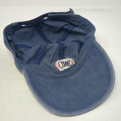 J. America Baseball Cap Blue One Size Block Island BI Patch Cotton Strapback Hat
