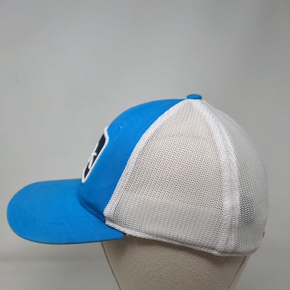 Huk Fishing Fitted Trucker Hat Blue S-M Breathable Mesh Back A-Flex Vented Holes