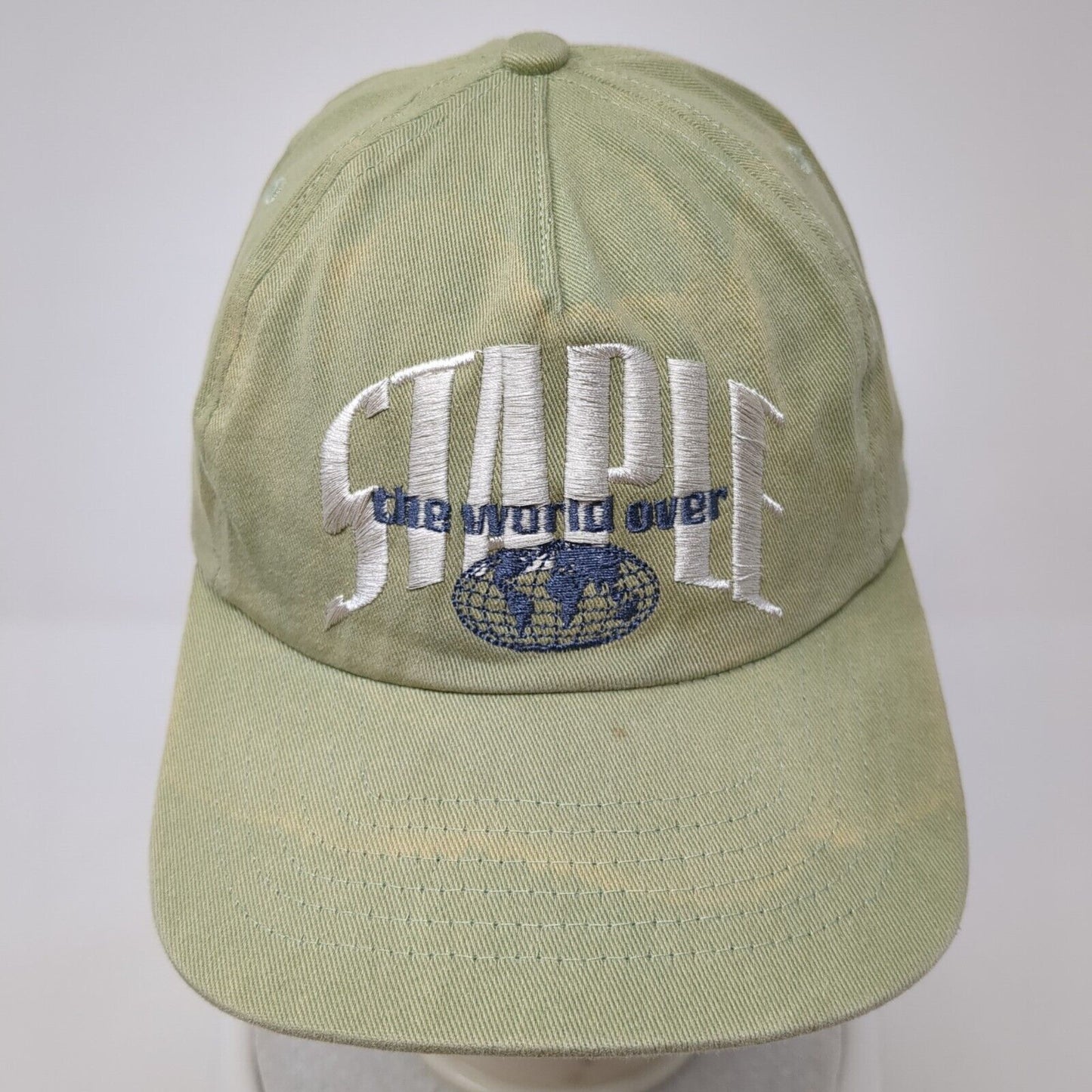 Staple The World Over Snapback Hat Green One Size Adjustable Embroidered Cotton