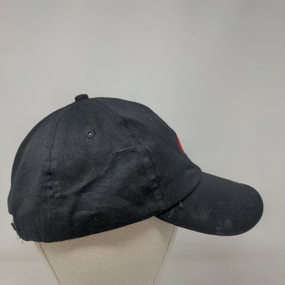 Rose Slideback Hat Black One Size Embroidered Adjustable 6 Panel