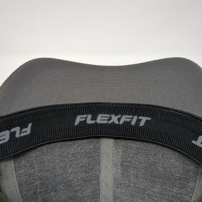 Flexfit Fitted Baseball Cap Brown Medium Lightweight Vented Holes Yupoong