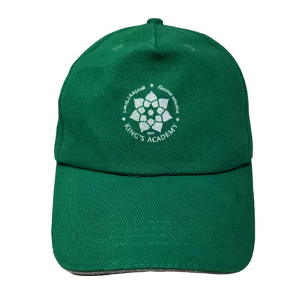 King's Academy Strapback Hat Green 58cm Adjustable Solid Vent Holes