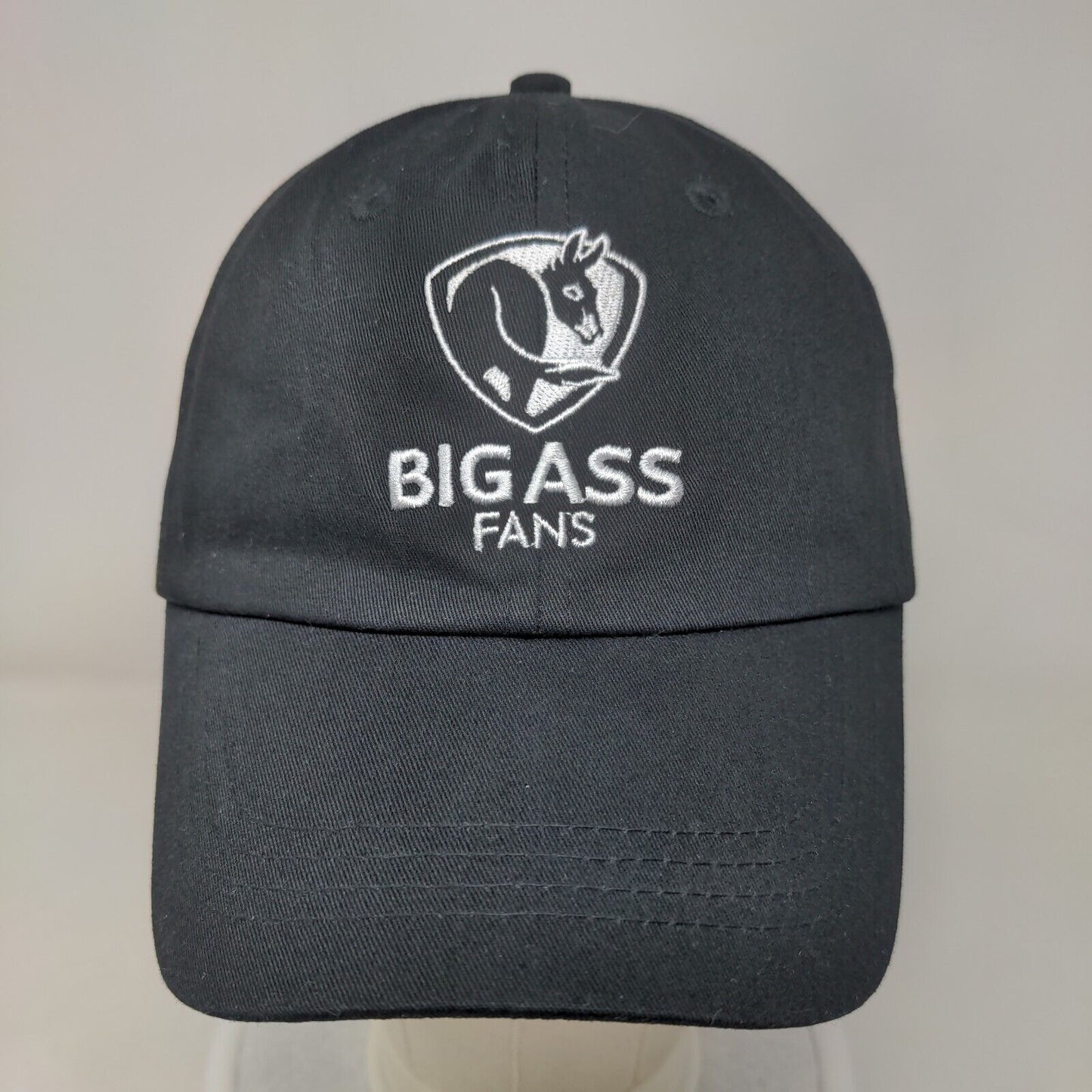 BIG ASS Fans Slideback Hat Black OSFM Adjustable Embroidered 6 Panel Cotton