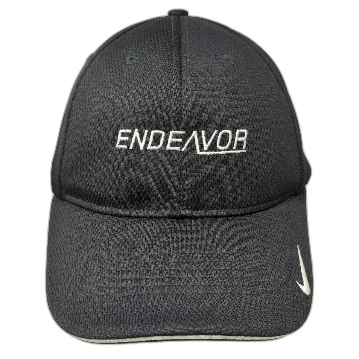 Nike Baseball Cap Black L Endeavor Logo Mesh Breathable Golf Hat Swoosh Fitted