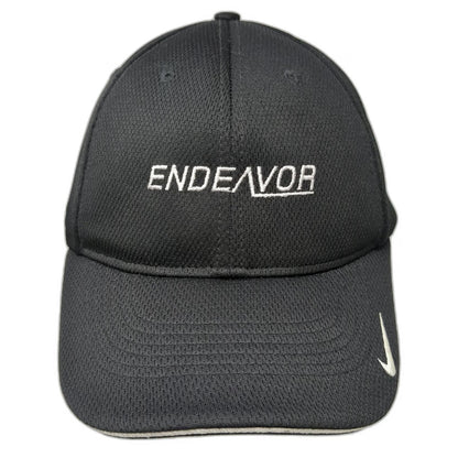 Nike Baseball Cap Black L Endeavor Logo Mesh Breathable Golf Hat Swoosh Fitted
