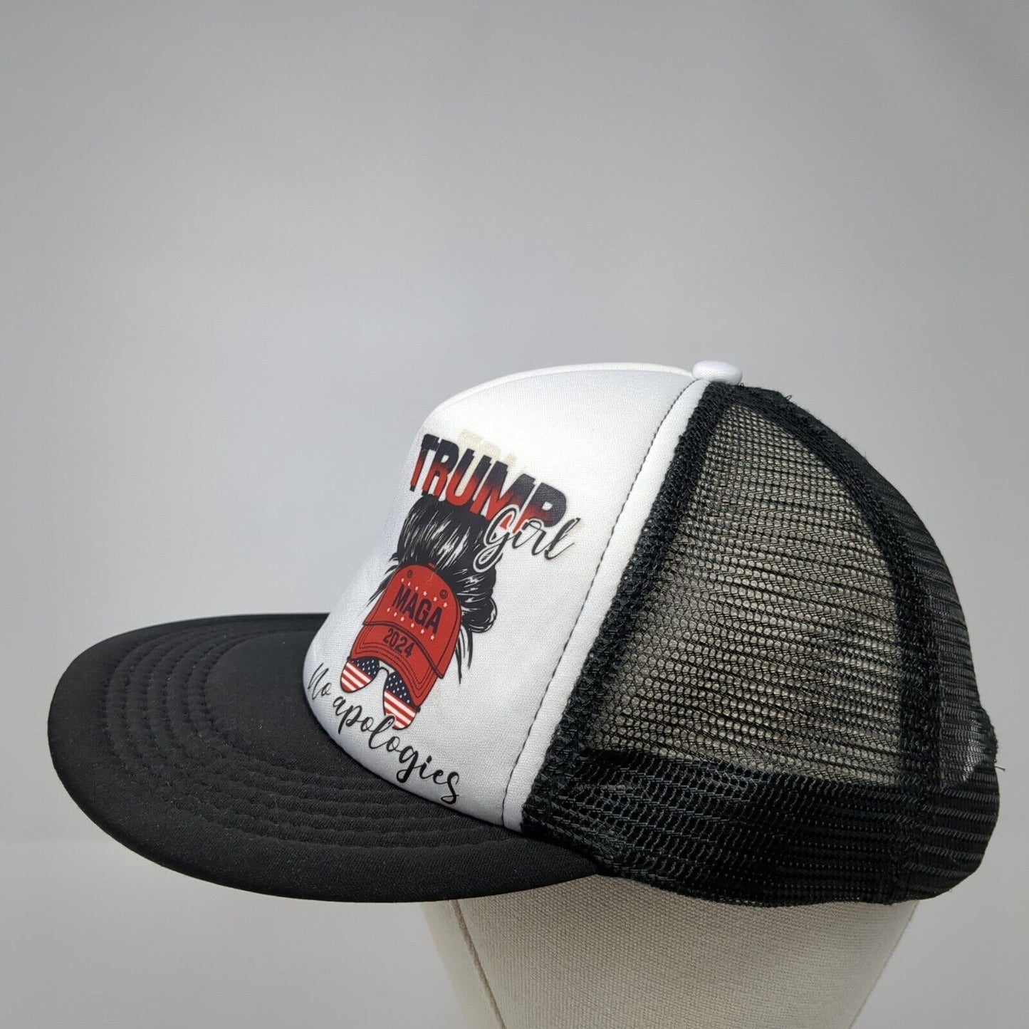 Trump Girl No Apologies Snapback Trucker Hat Black One Size District