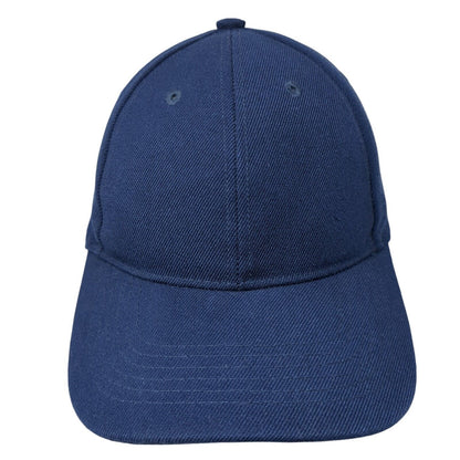Unbranded Strapback Hat Blue One Size Adjustable Vented Holes 6 Panel Blank