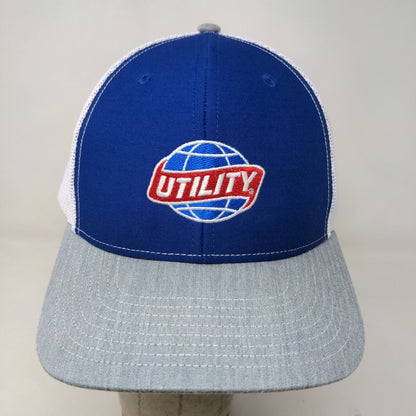 Richardson Men's Snapback Mesh Back Hat Blue Gray Embroidered Utility Logo