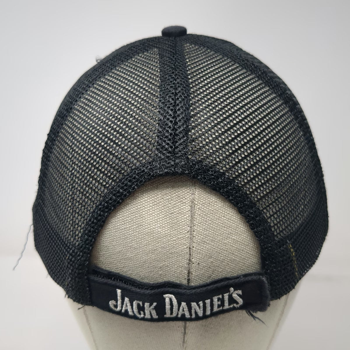 Jack Daniel's Baseball Cap Black One Size Mesh Back Strapback Hat Whiskey Logo