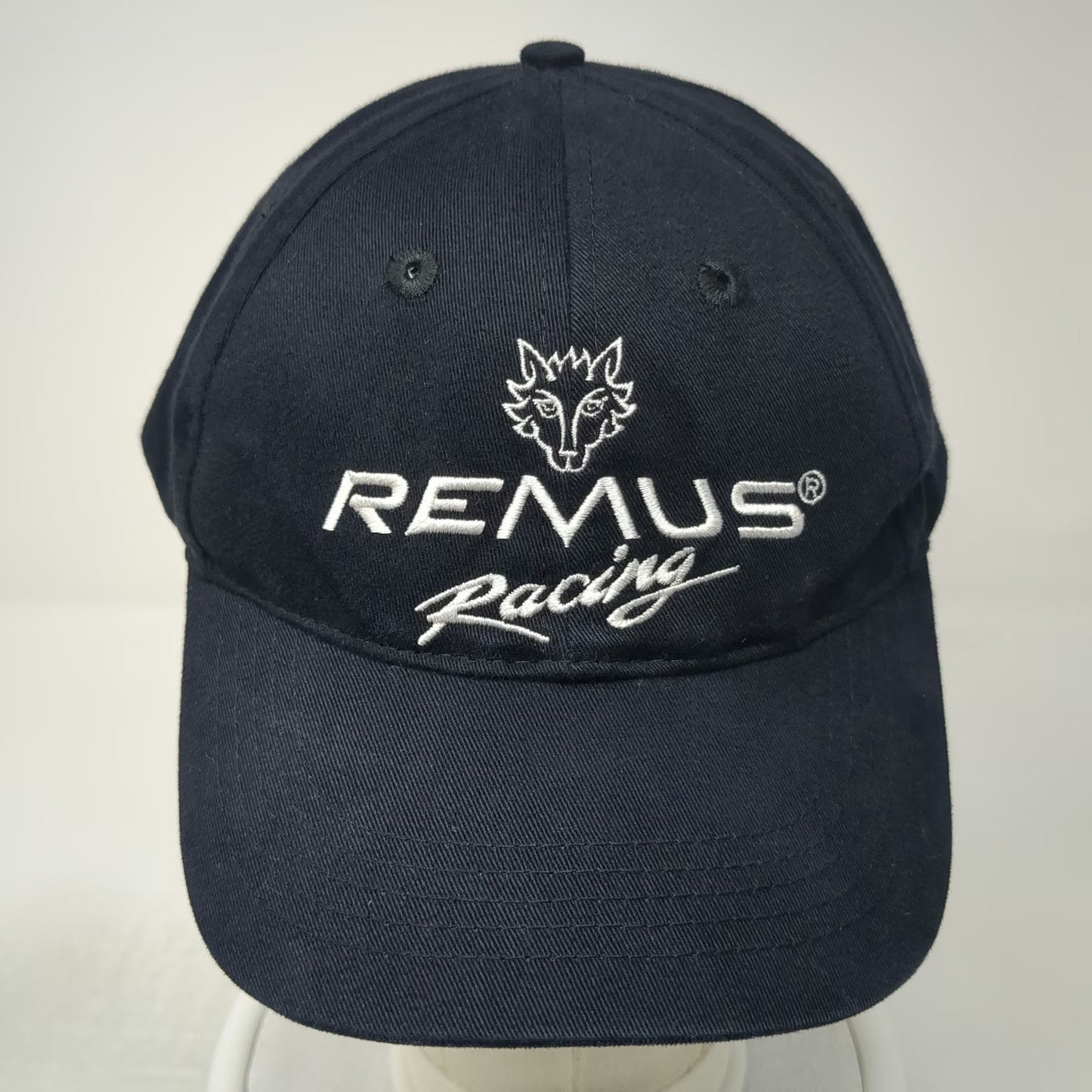 REMUS Racing Baseball Cap Black One Size Wolf Logo Slideback Performance Hat
