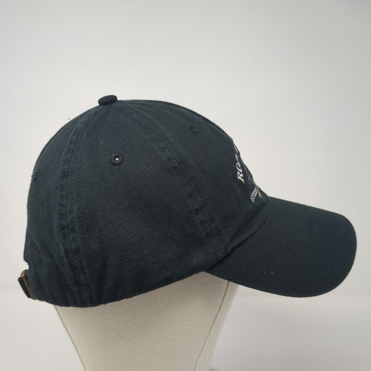 Rope Myers Slideback Baseball Cap Black One Size Adjustable Embroidered 6 Panel